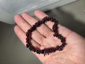Natural Garnet Chip Bracelet Deep Red Gemstone Stretch Crystal Jewelry